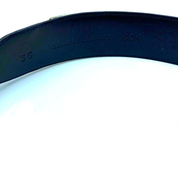 Vtg Big Al ,Al Beres black Leather Belt Silver overlay‎ Buckle 36 USA, Beretta - Picture 6 of 8